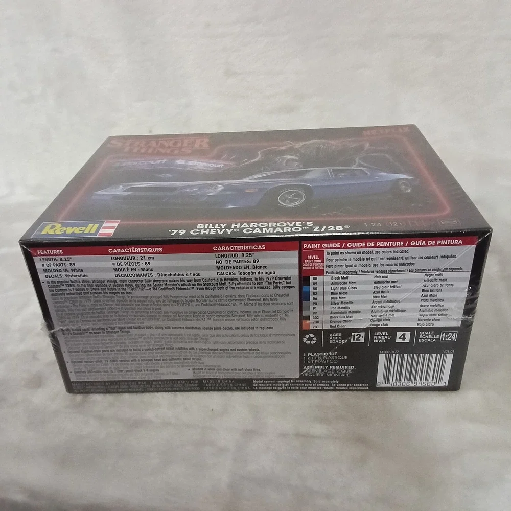 Revell Stranger Things Billy Hargrove 79 Chevy Camaro Z/28 1:24 Model Kit 14560